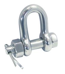 D-shackle with nut and split pin