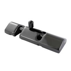 Slide latch with cover, spring loaded