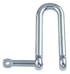 Long D-shackle with captive pin
